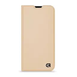 Чехол-книжка для Infinix Smart 10 4G, OneFold Case, золотой, из экокожи (PU) и TPU, с магнитом, с подставкой и отделением для карт, трансформируемый в подставку, противоударный, защита всего корпуса, ArmorStandart (ARM87825)