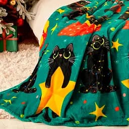 Плед фліс Зірки і котики 150x200 см Love You 9119 - мініатюра 4