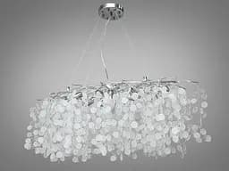 Гармонійна кришталева люстра "Гліцинія" витягнутої форми, 10 ламп, хром