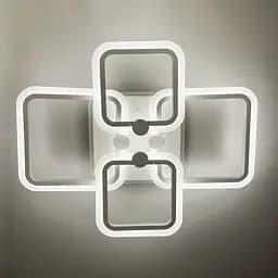 Біла LED люстра на 2+2 ріжки квадратної форми | Арт. A 2503/2+2 WT | Line F