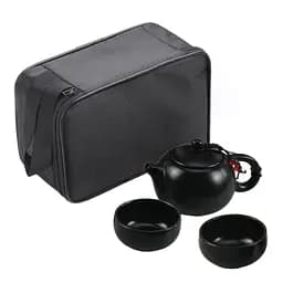 Компактний дорожній чайний набір UFT TSET6 Black чайник та 2 піали