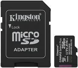 Карта пам'яті microSD 256GB C10 UHS-I A1 V10 R150MB/s + SD Kingston teh0013295