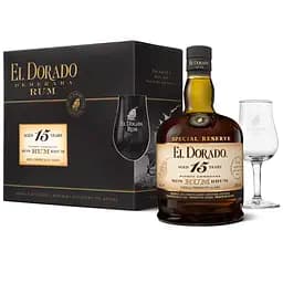 Ром El Dorado 15 yo, 43%, 0,7 л + 2 бокала