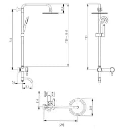 Душова система універсальна Brinex Pure 1030, Nickel (k35) BRIPUR1030NKL - мініатюра 11