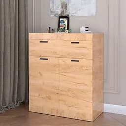 Комод для дома Эверест Соната-4 Телескопические с дверями и ящиком 80х38х94 см дуб крафт золотой (EVR-2700)