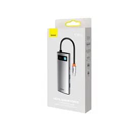 USB-хаб Baseus Metal Gleam Series 7-in-1 Multifunctional Type-C HUB Docking Station Gray（Type-C to HDMI*1+USB3.0*2+USB-C*1+PD*1+SD/TF*1) (WKWG020113) - мініатюра 6