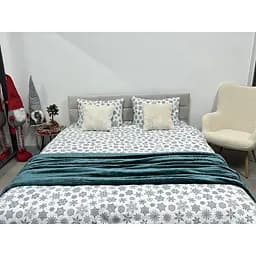 Комплект постільної білизни Ecotton Євро 15491 Снiжинка на бiлому (24265)