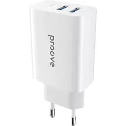 Зарядний пристрій адаптер живлення 3 порти юсб Proove Rapid 30 W (2 USB + Type-C) білий