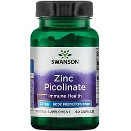Цинк піколінат Swanson Zinc Picolinate 22 мг 60 капсул