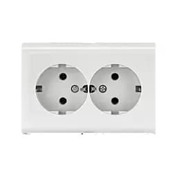 Розетка Ovivo Electric Nivo, подвійна з заземленням, накладна, біла