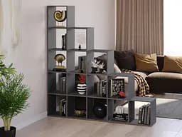 Стеллаж горка-перегородка для комнаты Moreli Stina 1776x1776x300 мм Антрацит (zg-s17-antracit)