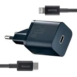 Мережевий зарядний пристрій Baseus Super Si Quick Charger 1C 20W EU Sets Синій