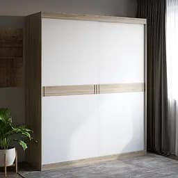 Шафа-купе дводверна Еверест Соната 1800 180х60х217 см Дуб сонома/Білий (DTM-2398)