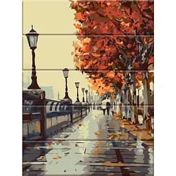 Картина по номерам на дереве Осіння набережна ArtStory 30х40 см різнокольорова 000169610