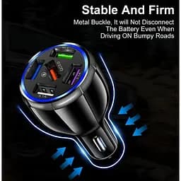 Автомобильное зарядное устройство DK 5USB Quick Charge 3.0 75W (BK-359) black - мініатюра 2