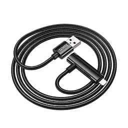 Кабель Hoco U135 IncЧервонийible 2 в 1charging data cable USB to iP/Type-C Чорний - мініатюра 3
