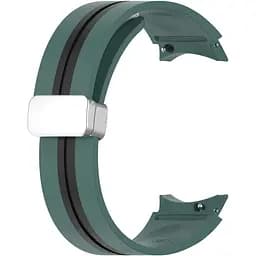 Ремешок для Samsung Galaxy Watch 5 44mm - темно-зелено-чорный ширина крепления 20мм силикон Watchbands Cls-line (W16-4WB61136966)