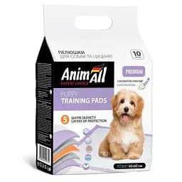 Пелюшки AnimAll Puppy Training Pads для собак і цуценят з ароматом лаванди 60×60 см 10 шт