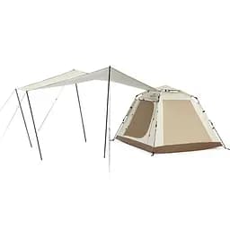 Намет тримісний із тентом для кемпінгу Naturehike Ango Picnic (CNK2450WS021) коричневий