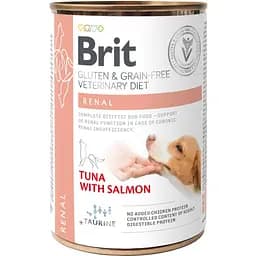 Вологий корм Brit GF VetDiet Renal для собак при хронічній нирковій недостатності тунець лосось та горошок 400 г