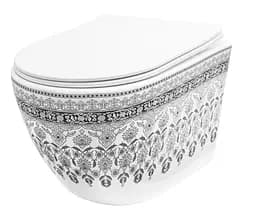 Подвесной унитаз Rea Arte dark grey белый REA-C5000, Белый