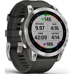 Смарт-годинник Garmin Fenix 7 Standard Edition Silver with Graphite Band 010-02540-00/01 [65359] - мініатюра 2