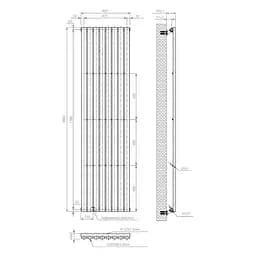 Вертикальний радіатор Navin Ellipse 480x1800-8, anticor, чорний муар 10-012033-4880, Чорний матовий - мініатюра 6