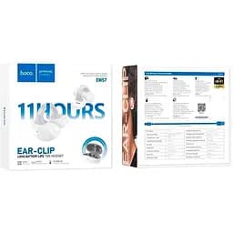 Навушники бездротові Hoco EW57 Auspicious clip-on 6942007610032 білі - мініатюра 4