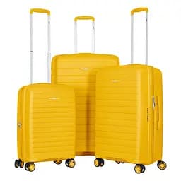 2E Набор чемоданов 2E, Aero, полипропилен, (L+M+S),TSA, 4 колеса, EXP, янтарно-желтый