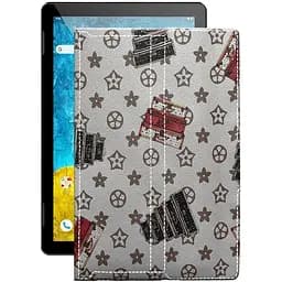 Чохол StatusCASE з екошкіри для планшету Umax VisionBook 10A LTE Луі-Вітон-білий