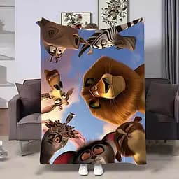 Плед Мадагаскар 3D плюшевий 135×160 см м’який подарунковий