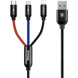 Кабель Baseus Three Primary Colors 3 in 1 Cable Чорний