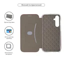 Чехол-книжка для Samsung Galaxy A35 5G (A356), G-Case, бордовый, кожаный чехол-книга из экокожи (PU) и TPU, с магнитом, с подставкой и вместительным кардхолдером, противоударный, защита всего корпуса, ArmorStandart (ARM74469) - мініатюра 3