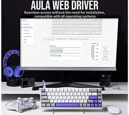 Клавіатура ігрова механічна AULA WIN-68 HE Max White-Blue Magnetic switch ENG/UKR - мініатюра 10