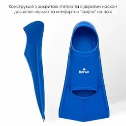 Короткі ласти для тренування в басейні Renvo Frio із закритою п'ятою синій розмір 39-41 (SF100-04 39-41) - мініатюра 6