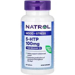 5-гідрокситриптофан Natro 5-HTP сповільненого вивільнення 100 мг 45 таблеток