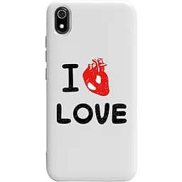 Чохол-накладка Toto Pure TPU 2 mm Print Case Xiaomi Redmi 7A #42 Love Heart White