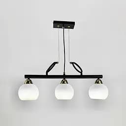 Видовжена люстра Лофт на 3 білих плафони | Арт. YQ307/3 AB+BK+WT | Line F