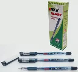Ручка масляна Wiser Blast, 0.7 мм, із грипом, синя українською, 12 шт.