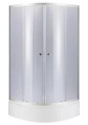 Набор Lidz Душевая кабина Latwa SC90x90.SAT.MID.GR полукруглая, стекло тонированное 4 мм + Душевой поддон Kapielka ST90x90x26, с панелью