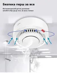 Wi-Fi датчик диму Tuya Smoke Detector з сиреною та оповіщенням на смартфон білий без упаковки - мініатюра 5