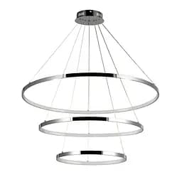 Люстра стельова LED Levistella 7529832-3A CHROME LED (400+600+800), 130W, діаметр 400/600/800 мм, хромований метал, сучасний стиль