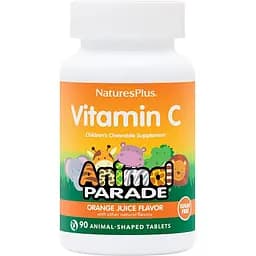 Витамины и минералы Natures Plus Animal Parade Vitamin C Sugar-Free 90 жевательных таблеток Апельсин