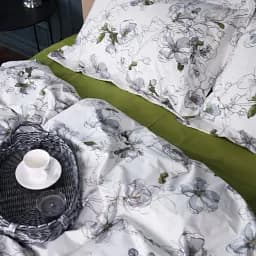 Простирадло на гумці MirSon Поплін 00-1 Olive Flowers 60х120 см зелене (2200009699467) - мініатюра 5