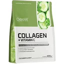Препарат для суставов и связок OstroVit Collagen + Vitamin C, 400 грамм - Огурец-мята