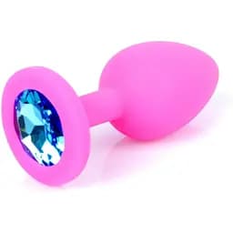 Силіконова анальна пробка Boss Of Toys Boss Series - Jewellery Pink Silicon Plug Small Light Blue S, BS6400081, Рожевий / голубой