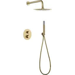 Душова система прихованого монтажу з термостатом Imex Monza PVD матове золото GTM039/OC, Золотий