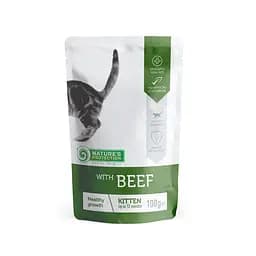 Вологий корм для здорового розвитку кошенят з яловичиною Nature's Protection Kitten Healthy Growth with Beef 100г