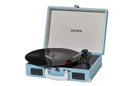 Проигрыватель виниловых дисков Denver VPL-120 BLUE 3-скоростной со стереодинамиками, чемодан / портфель