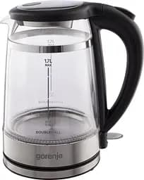 Gorenje Електрочайник 1.7л, 2,200 Вт, strix контроль, скло, чорний - мініатюра 2